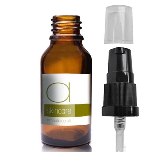 20ml Amber Glass Skincare Bottle With Pump