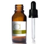 20ml Amber Glass Skincare Bottle With T/E Glass Pipette With Wiper