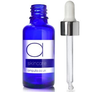 30ml Blue Glass Skincare Bottle With Luxury Pipette