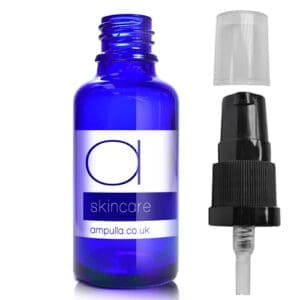 30ml Blue Glass Skincare Bottle With Lotion Pump