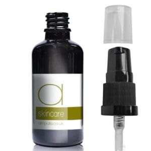 30ml Black Glass Skincare Bottle With Lotion Pump