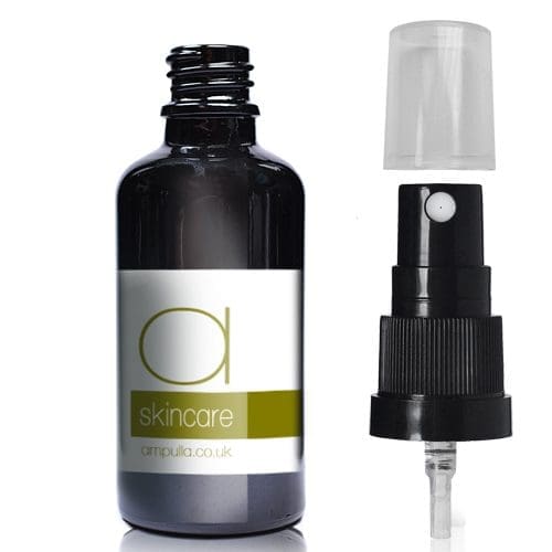 30ml Black Glass Skincare Bottle With Atomiser