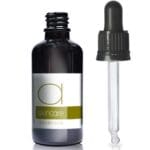 30ml Black Glass Skincare Bottle With T/E Glass Pipette