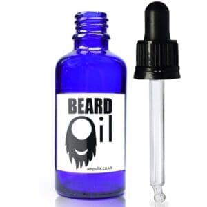 50ml Blue Beard Oil Bottle With T/E Pipette With Wiper