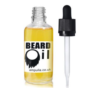50ml Clear Glass Beard Oil Bottle With CRC Glass Pipette