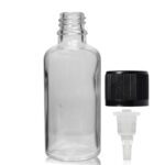 50ml Clear Glass Child Resistant Dropper Bottle