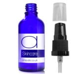 50ml Blue Glass Skincare Bottle With Lotion Pump