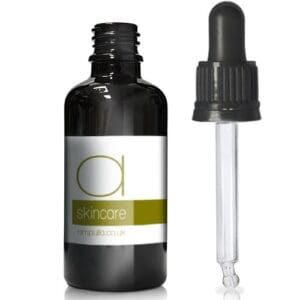 50ml Black Glass Skincare Bottle With Glass Pipette