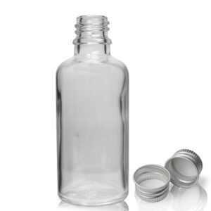 50ml Clear Glass Dropper Bottle With Aluminium Cap