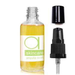 50ml Clear Glass Skincare Bottle With Lotion Pump