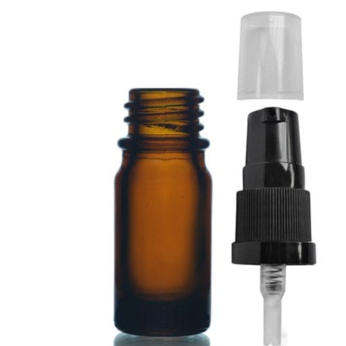 5ml Amber Glass Skincare Bottle With Pump
