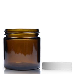 60ml Amber jar with white cap