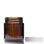 60ml Amber ointment jar with white cap