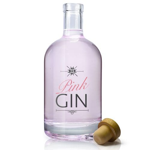 700ml Clear Glass Polo Bottle With Cork Stopper Cap - Image 2