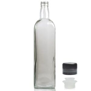 1000ml Glass Marasca Bottle With Black Pour Cap