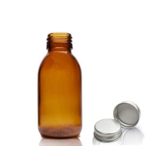 100ml Amber bottle with silver cap
