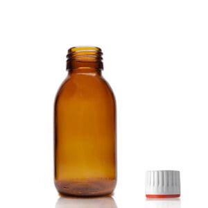 100ml Amber Glass Medicine Bottle With Child Resistant Cap