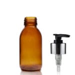 100ml Amber Glass Medicine Bottle With Premium Lotion Pump