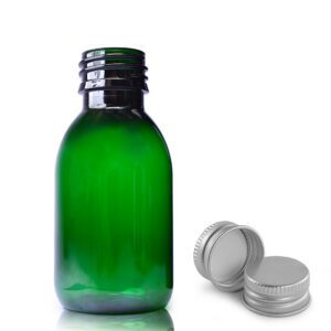 100ml Green PET Sirop Bottle With Aluminium Cap