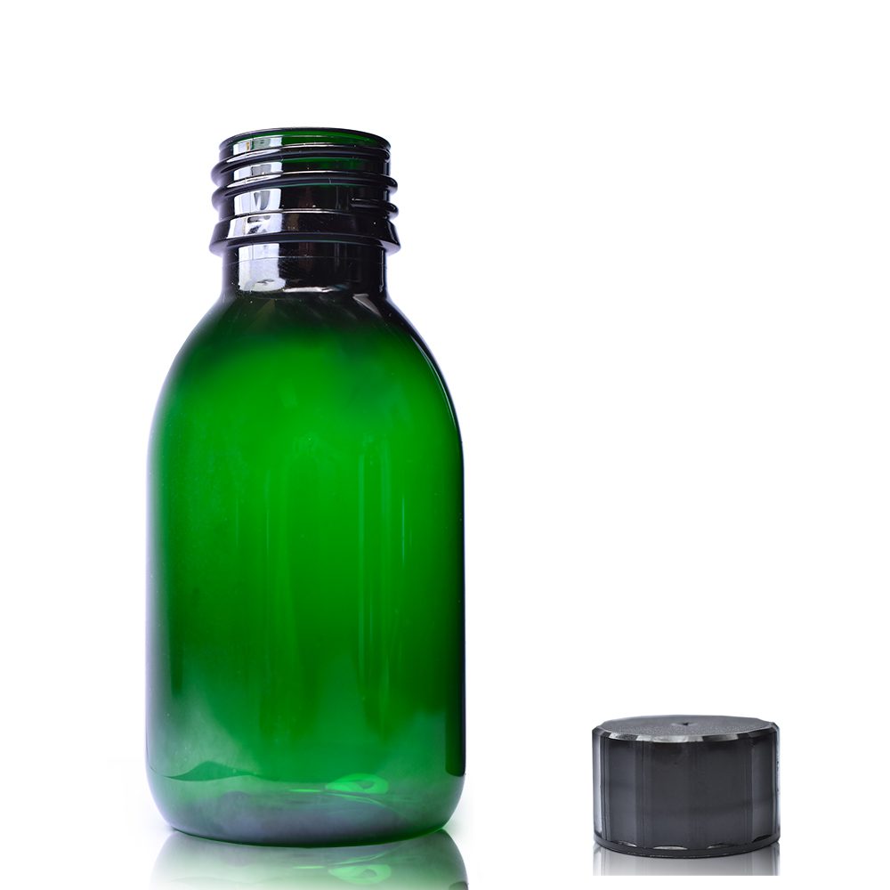 100ml Green PET Sirop Bottle With Screw Cap