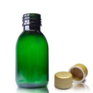 100ml Green PET Sirop Bottle With Tamper Evident Cap