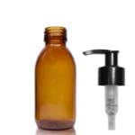 125ml Amber Glass Medicine Bottle With Lotion Pump