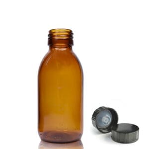 125ml Amber Glass Syrup Bottle