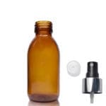 125ml Amber Glass Medicine Bottle With Luxury Atomiser Spray