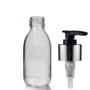 125ml Clear Glass Medicine Bottle With Luxury Lotion Pump