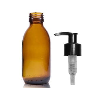 150ml Amber Glass Medicine Bottle With Standard Lotion Pump