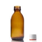 150ml Amber Glass Medicine Bottle With (Red Band) T/E Cap