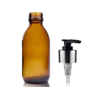 150ml Amber Glass Medicine Bottle With Premium Lotion Pump