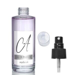 150ml Clear Glass Simplicity Bottle & Atomiser Cap