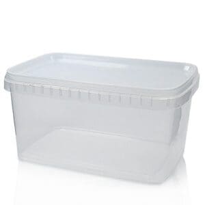 1600ml Clear Rectangle Food Pot with T/E Lid