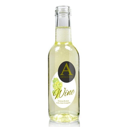 187ml Clear Glass Italian Wine Bottle with label