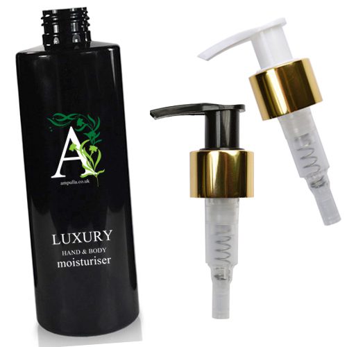 250ml Luxury Glossy Black Moisturiser Pump Bottle