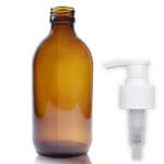 300ml Amber Glass Medicine Bottle With Lotion Pump