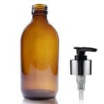 300ml Amber Glass Medicine Bottle With Premium Lotion Pump