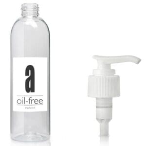 300ml Tall Clear PET Boston Bottle & Lotion Pump