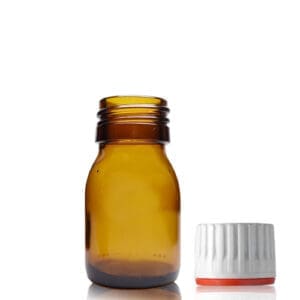 30ml Amber Glass Medicine Bottle With Tamper Evident Cap