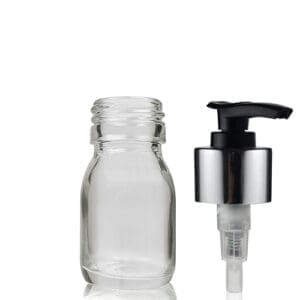 30ml Clear Glass Medicine Bottle With Luxury Lotion Pump