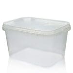 480ml Clear Plastic Rectangle Food Pot with Lid