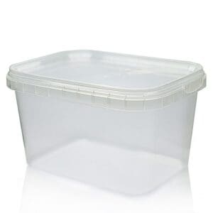 480ml Clear Plastic Rectangle Food Pot with Lid