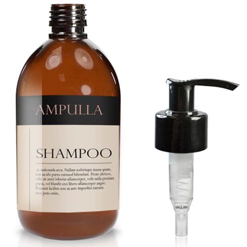500ml Amber PET Refillable Shampoo Bottle With Lotion Pump
