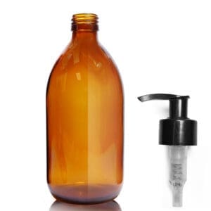 500ml Amber Glass Medicine Bottle With Lotion Pump
