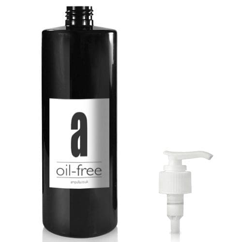 500ml Black Plastic Bottle & Lotion Pump