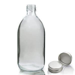 500ml Clear Glass Medicine Bottle With Aluminium Cap