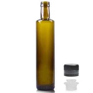 500ml Green Glass Dorica Bottle With Black Pour Cap