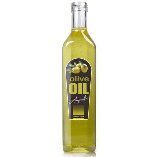 500ml Clear Glass Olive Oil Bottle filled