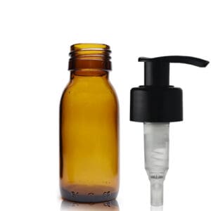 60ml Amber Glass Medicine Bottle With Lotion Pump